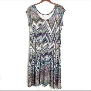 Salaam Dress New Multi color Cap Sleeve XL